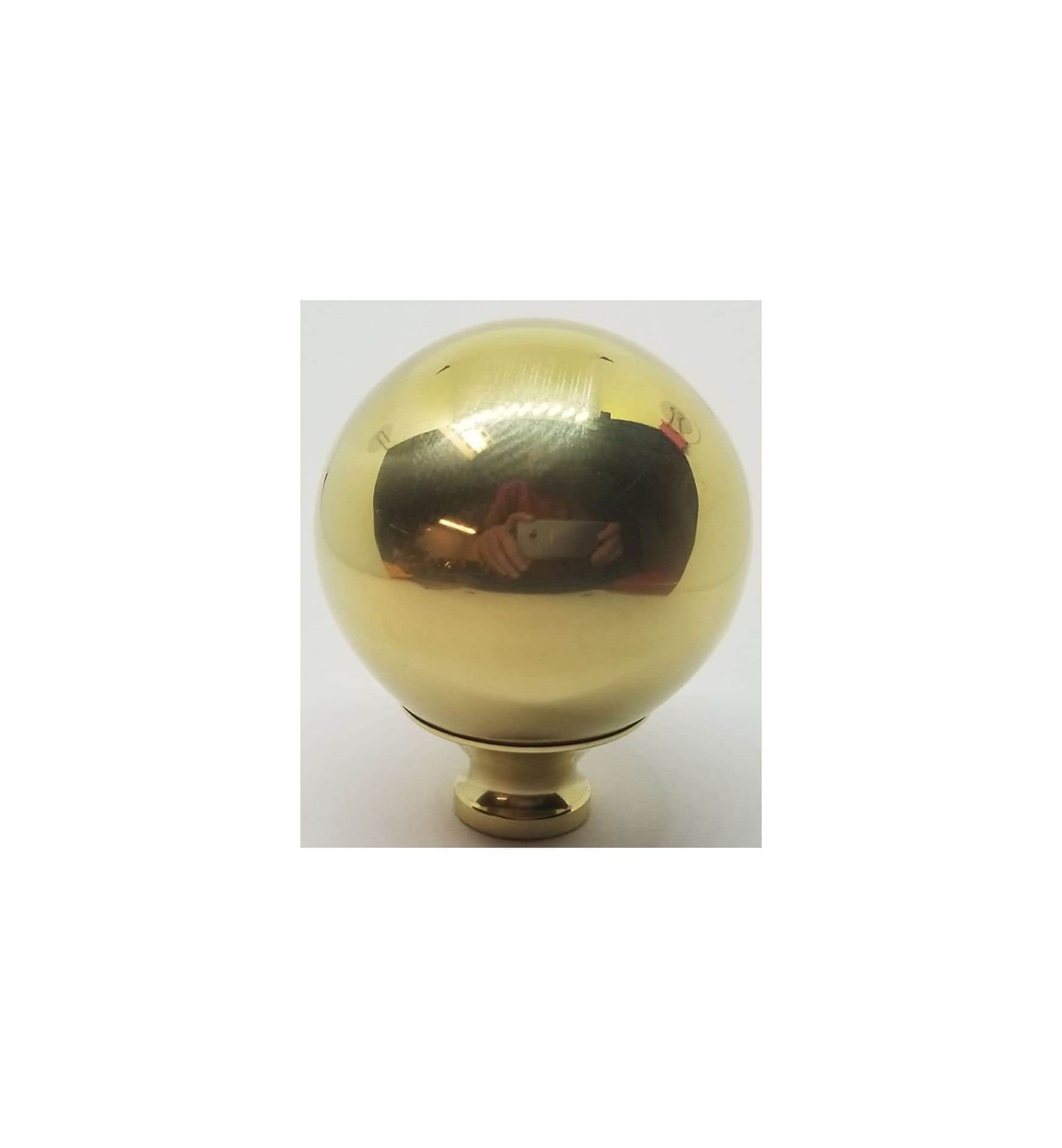 LARGE 2" BRIGHT BRASS bed ball finial post cannon frame rail antique decoration mounting