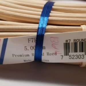 ROUND REED 7 3/16 5.00MM diameter Coil rush basket wicker cain chair seat natural 150' image 4