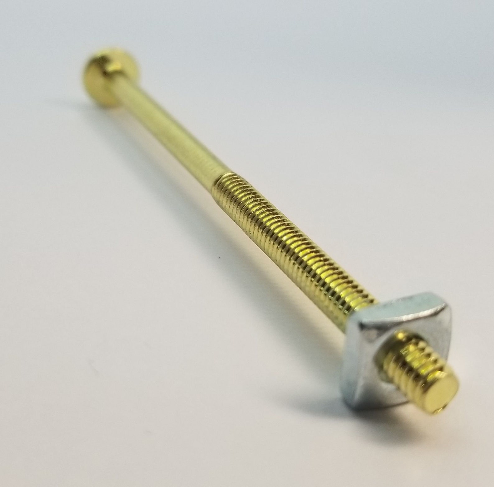 Two 2.5 Brass Pan Head Bolt Flat Nut Smooth Glass Etsy