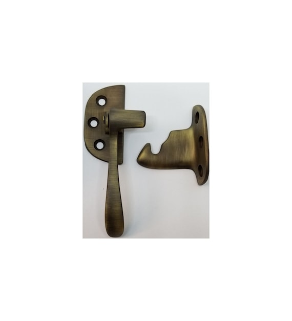 LEFT HAND ANTIQUE Solid Brass Ice Box Latch 3 8 off Set Vintage