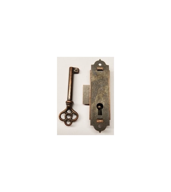 Heavy Steel Flush Mount Lock w/Skeleton Key for Cabinet or Wardrobe Door | L-4