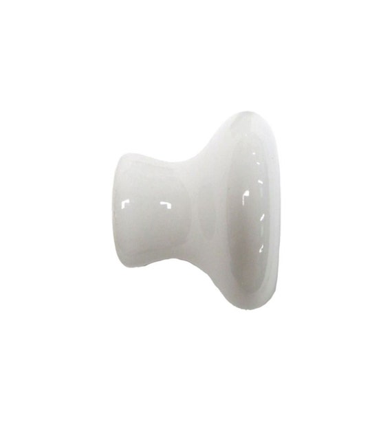 Pack De 4 Perillas De Cerámica Blanca 1.3" Con Base De Latón - Toque Vintage Para Tus Muebles