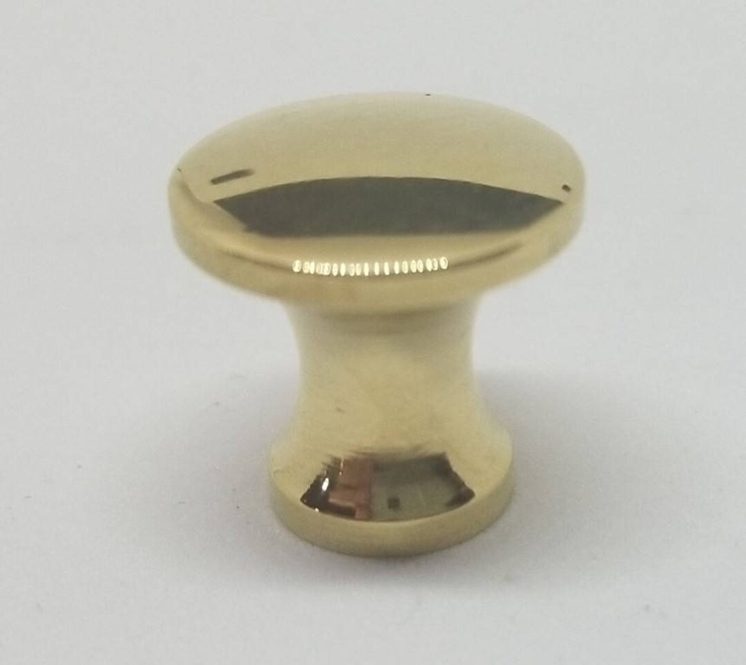 1/2 Polished Turned Solid Brass BOOKCASE Knob Desk Small Etsy
