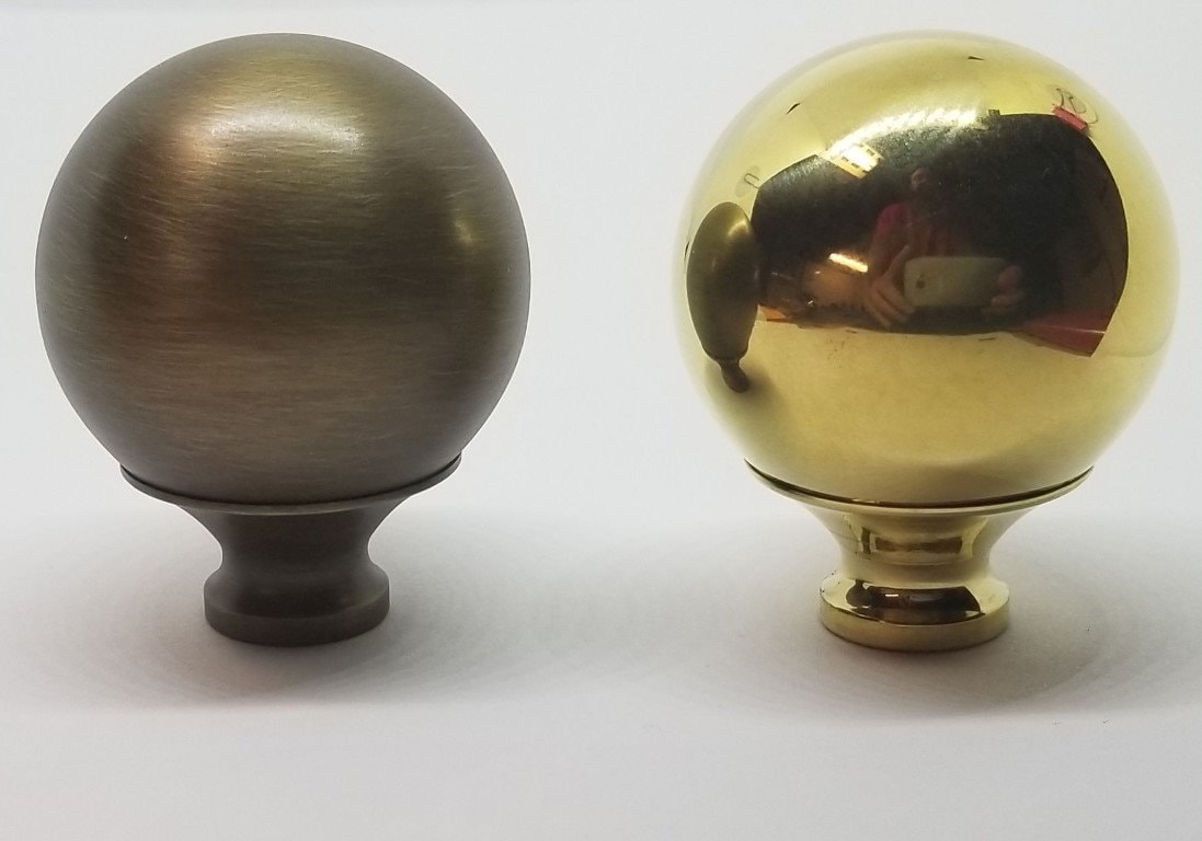 LARGE 2 BRIGHT BRASS bed ball finial post cannon frame Etsy