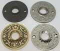 DOORKNOB ROSETTE Round Floral Pattern ornate door plate passage backplate Victorian black nickle brass antique vintage retro fancy designer