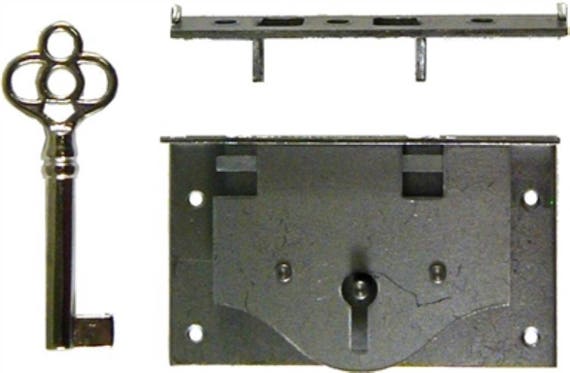 Half Mortise Chest Lid Lock Key trunk cabinet desk drawer antique vintage old...