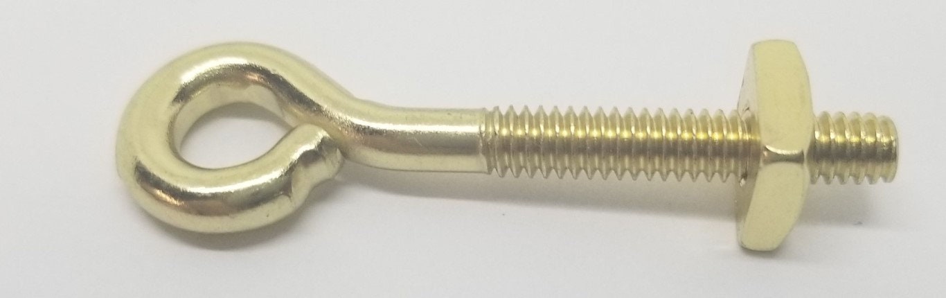 POLISHED BRASS Eyebolt Eyelet Post for Bail Pull Handle Drop Hook Hole ...