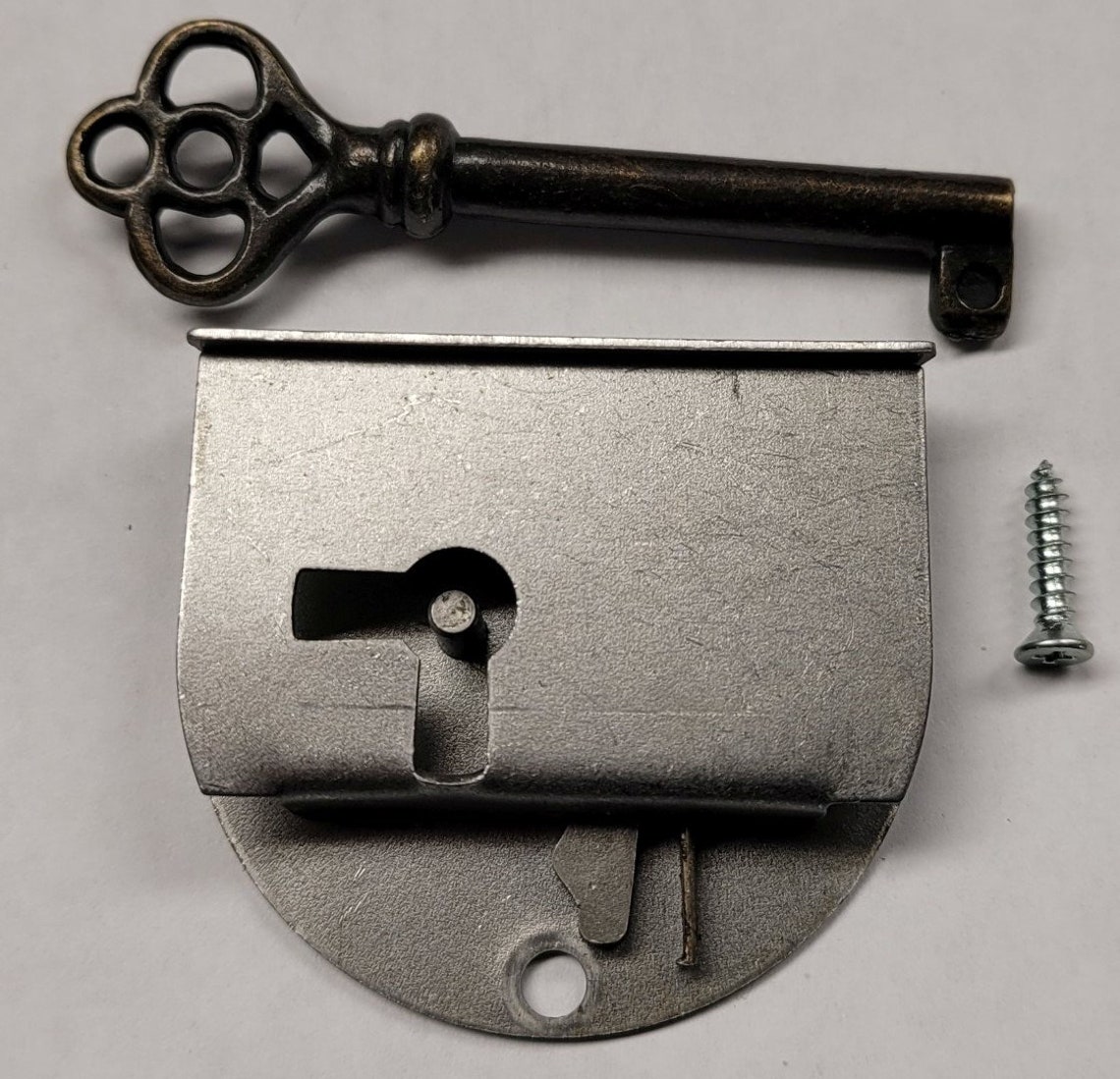 SMALL RIGHT HAND Half Mortise Lock Key Drawer Cabinet Door Clock ...