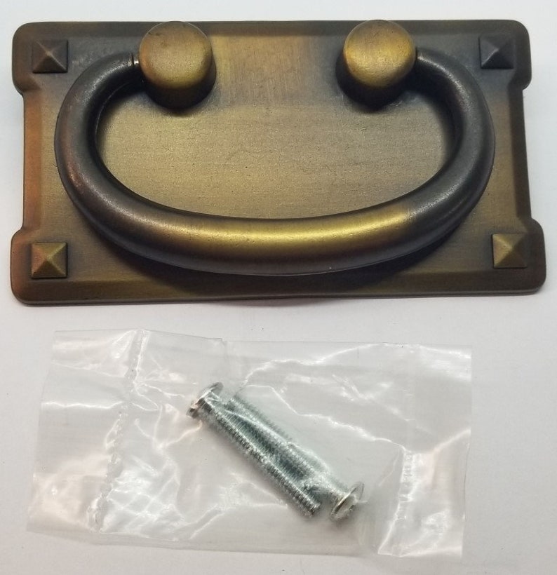 Antique Brass DOUBLE Horizontal Mission Style Drawer Pull Zinc Etsy