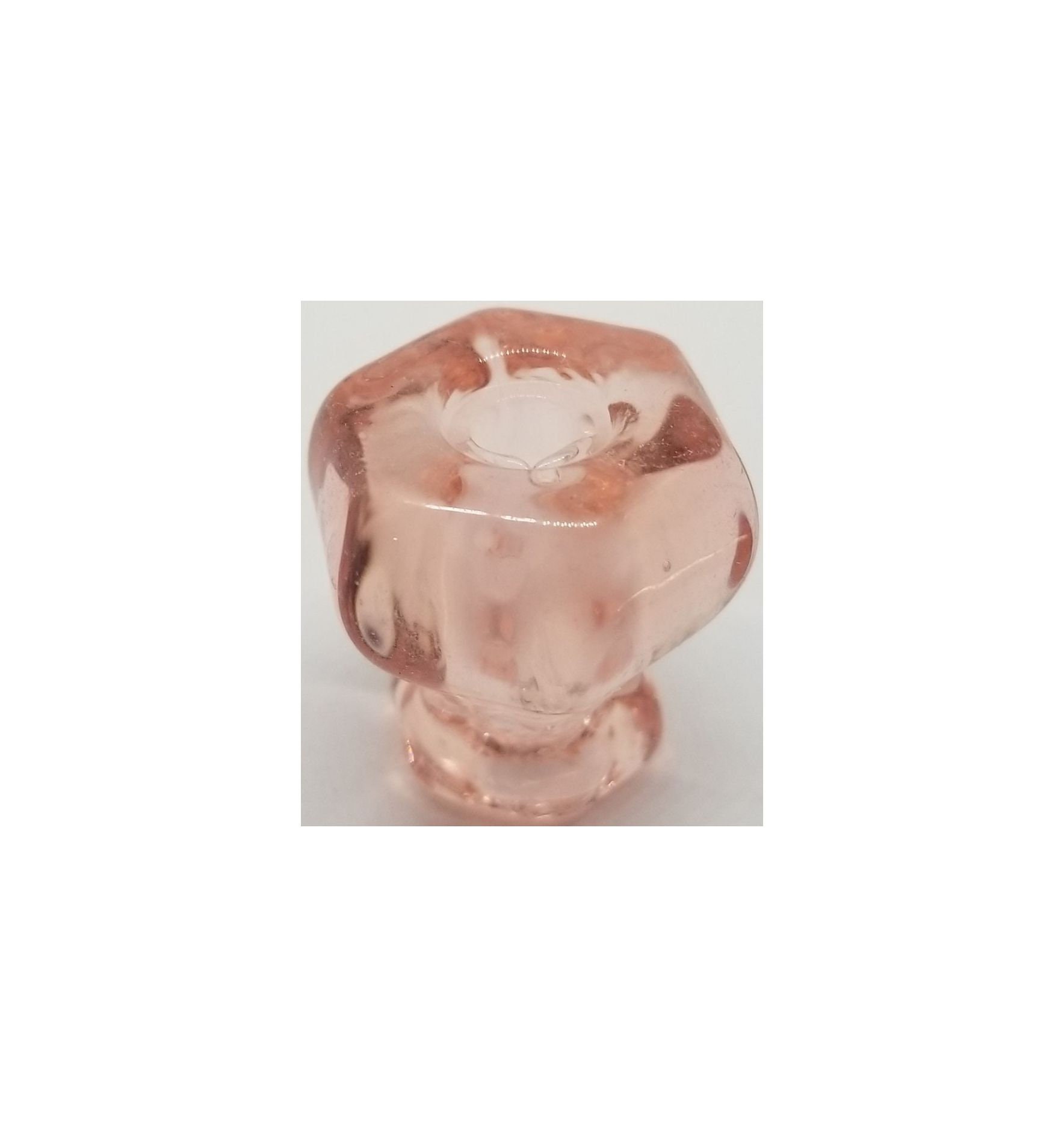 1 DEPRESSION PINK ROSE Hexagonal Glass Knob 1 inch Etsy