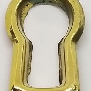 Stamped Brass Keyhole Insert cover key plate desk cabinet door antique vintage old image 8