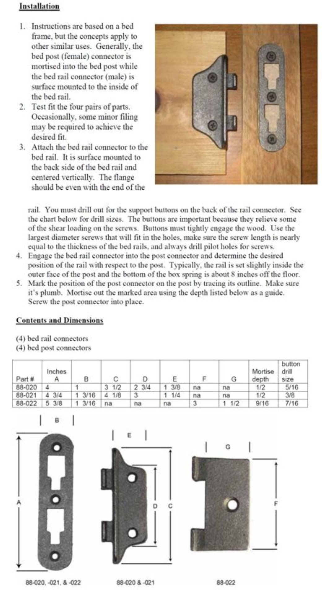 MEDIUM Cast Iron Bed Rail Fastener Set kit 4 frame hooks Etsy