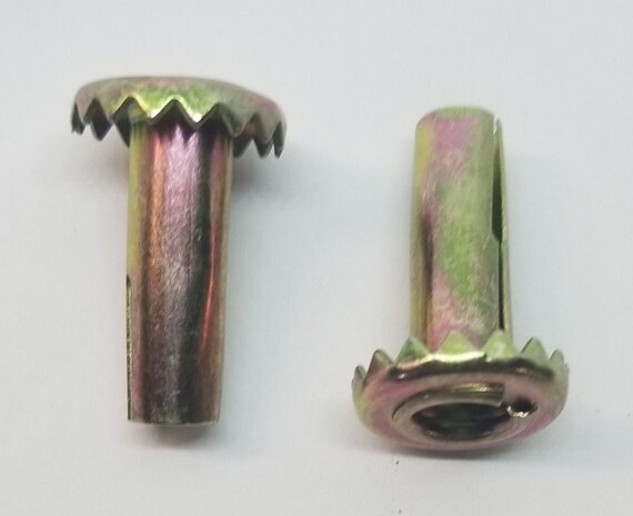 Zinc Plated Steel Caster Sockets wheel stem cart trunk leg insert seat pair 2