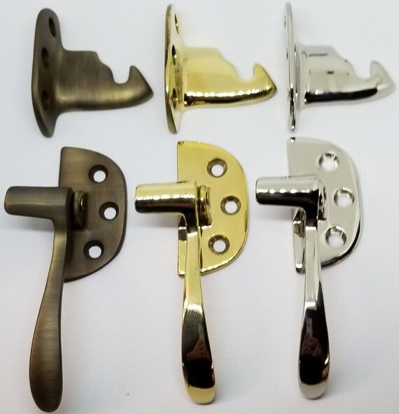 3/8 Offset Cabinet Latch Antique Ice Box Style - Polished Nickel Furniture Latch