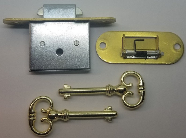 LACQUERED BRASS Roll Top Desk Lock Set Rounded Oval Catch 2 Etsy