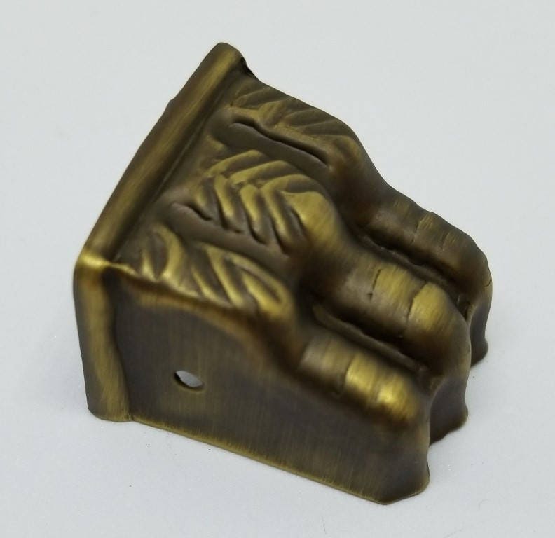 Small Antique BRASS stamped Claw foot toe leg cap piano stool table chair cart antique coffee buffet server