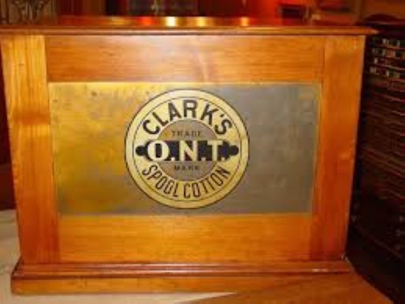 Clark's Spool Cabinet Decal Thread Vintage Antique Sticker Back Badge ...