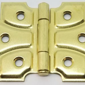 Brass Plated Steel Loose Pin Cabinet Hinge removable pin swap box antique vintage small jewelry