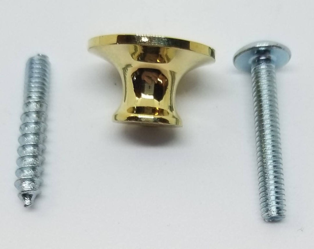 3/4 Polished Turned Solid Brass BOOKCASE Knob Desk Small Etsy