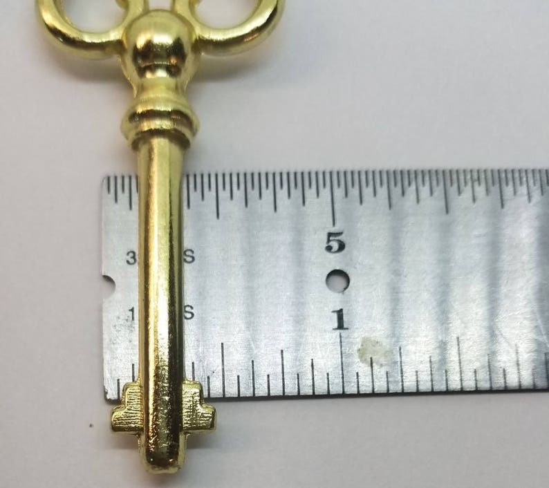 Brass Plated Key for Roll Top Desk Lock Polished Skeleton Etsy