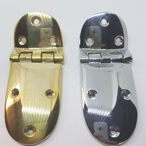 Cast Brass Ice Box Door Hinge with 3/8" Offset Fridge Antique Vintage Retro Flap old thick refrigerator