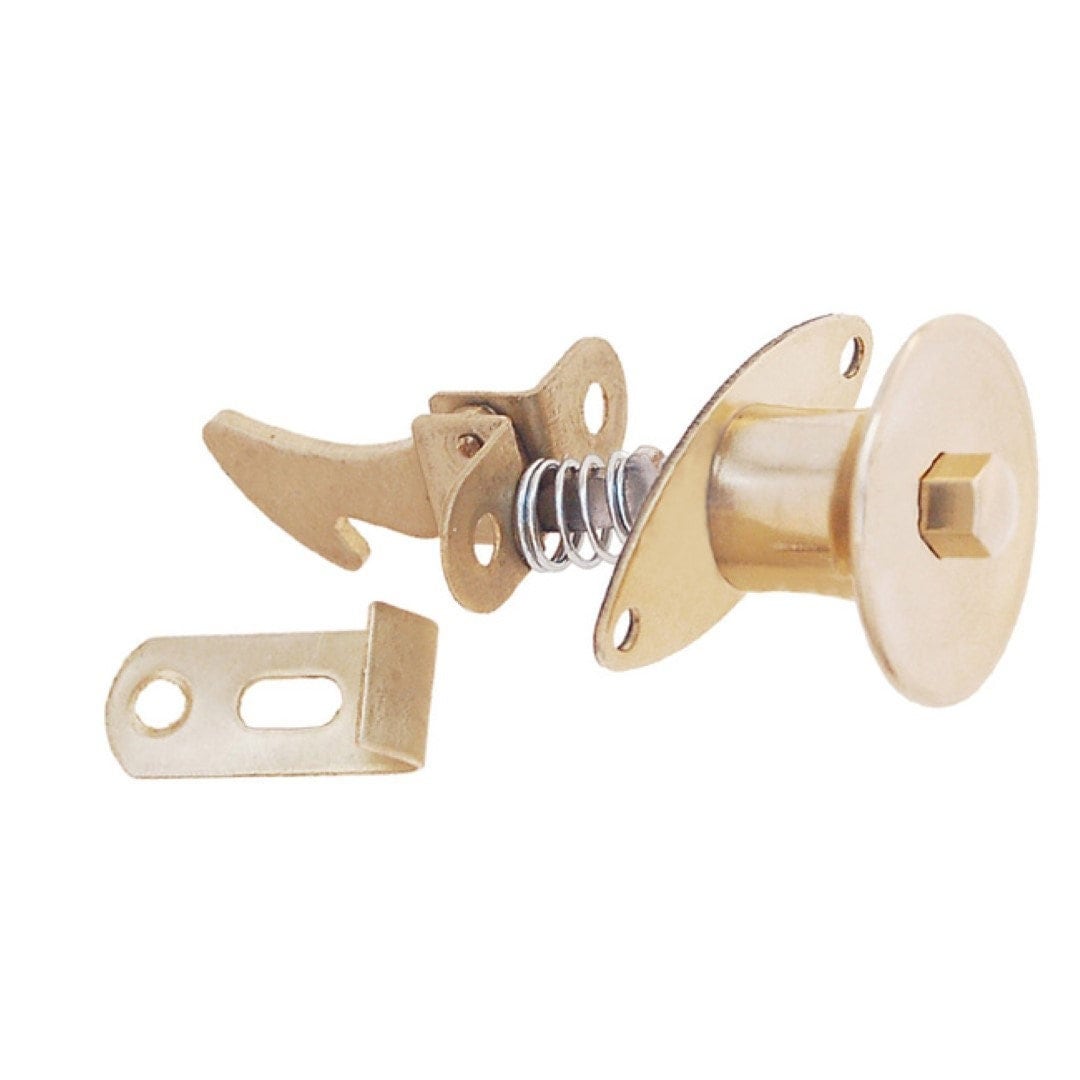 PUSH BUTTON LATCH Round Knob Cast Brass Handle Pull Etsy