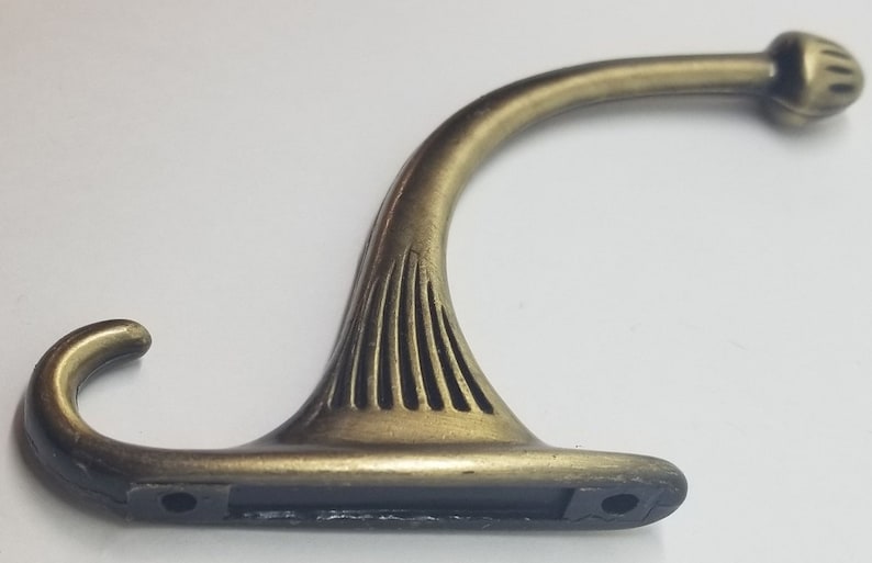 Single ANTIQUE COPPER costumer coat hook hall tree hat rack wall vintage old NEW