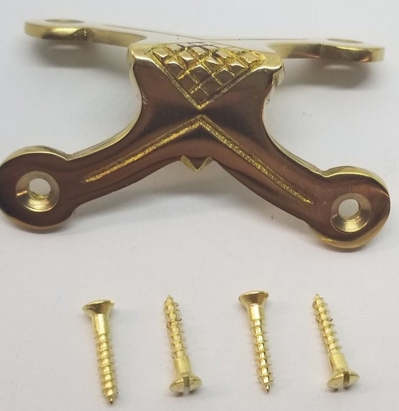 Antique Hardware Corners Delicate Ornate Brass Metal Trim Furniture Jewelry  Box