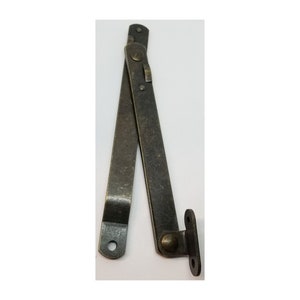 Pair (2) Antique Brass Steel Drop front desk lid STAYS hinges mailbox trunk chest steamer strong friction