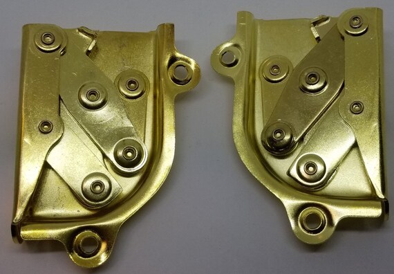 Brass Scissor Hinges Pair Drop Desk Lid Stay Chest Lift Up Etsy