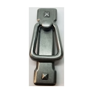 PEWTER SILVER VERTICAL Mission Style Drawer Pull patina rustic vintage old zinc alloy cast