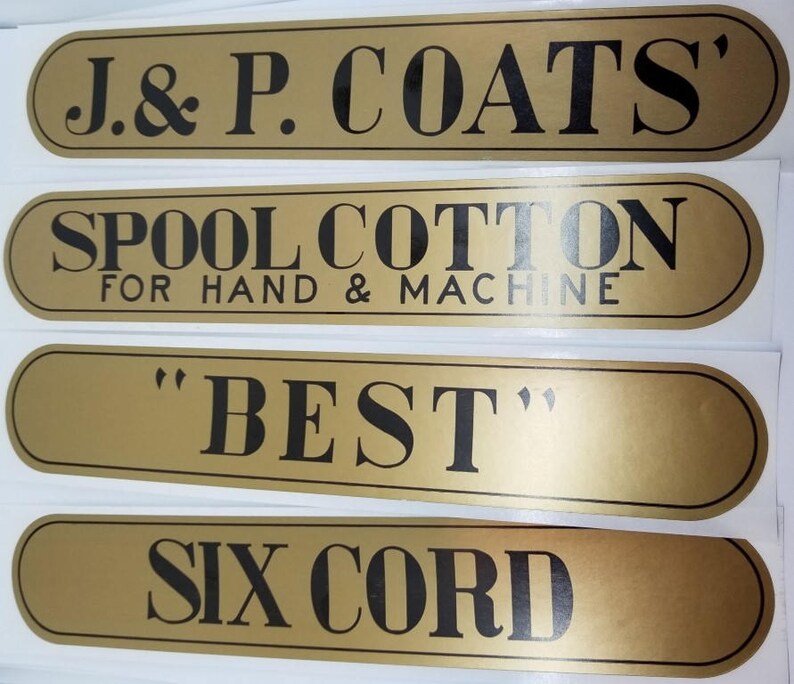 Set of 4 J.&P. Coats Spool Decals stickers sign Etsy