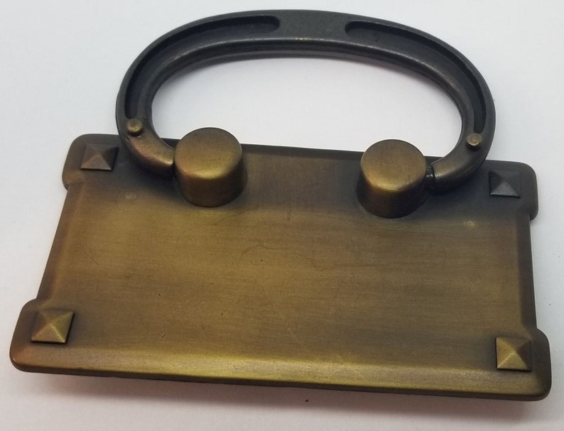 Antique Brass DOUBLE Horizontal Mission Style Drawer Pull Zinc Etsy