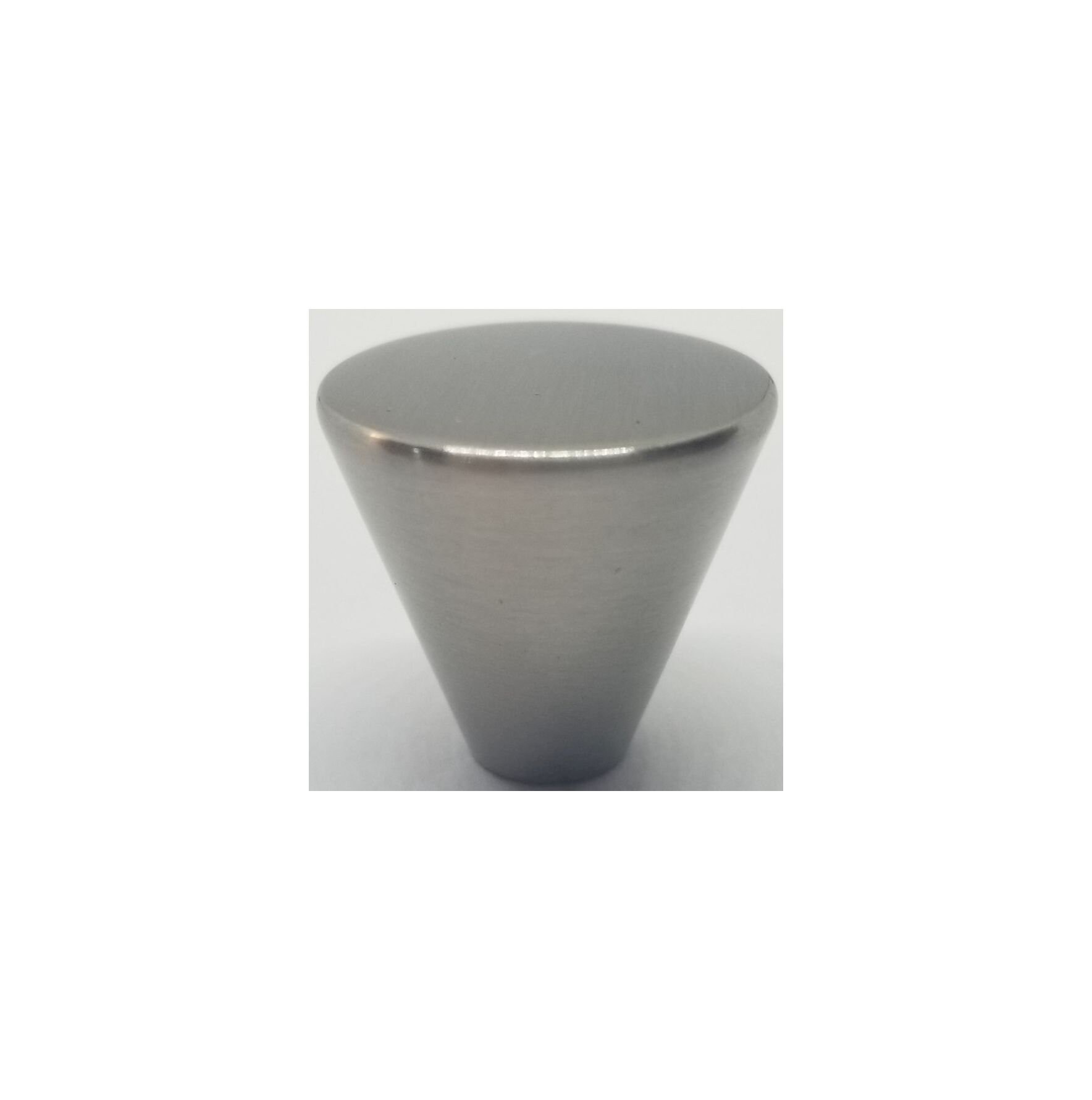 1" Stainless Steel mid-Century Modern Knob Cone pull satin nickel handle sleek contemporary rustic metal gray drawer fancy
