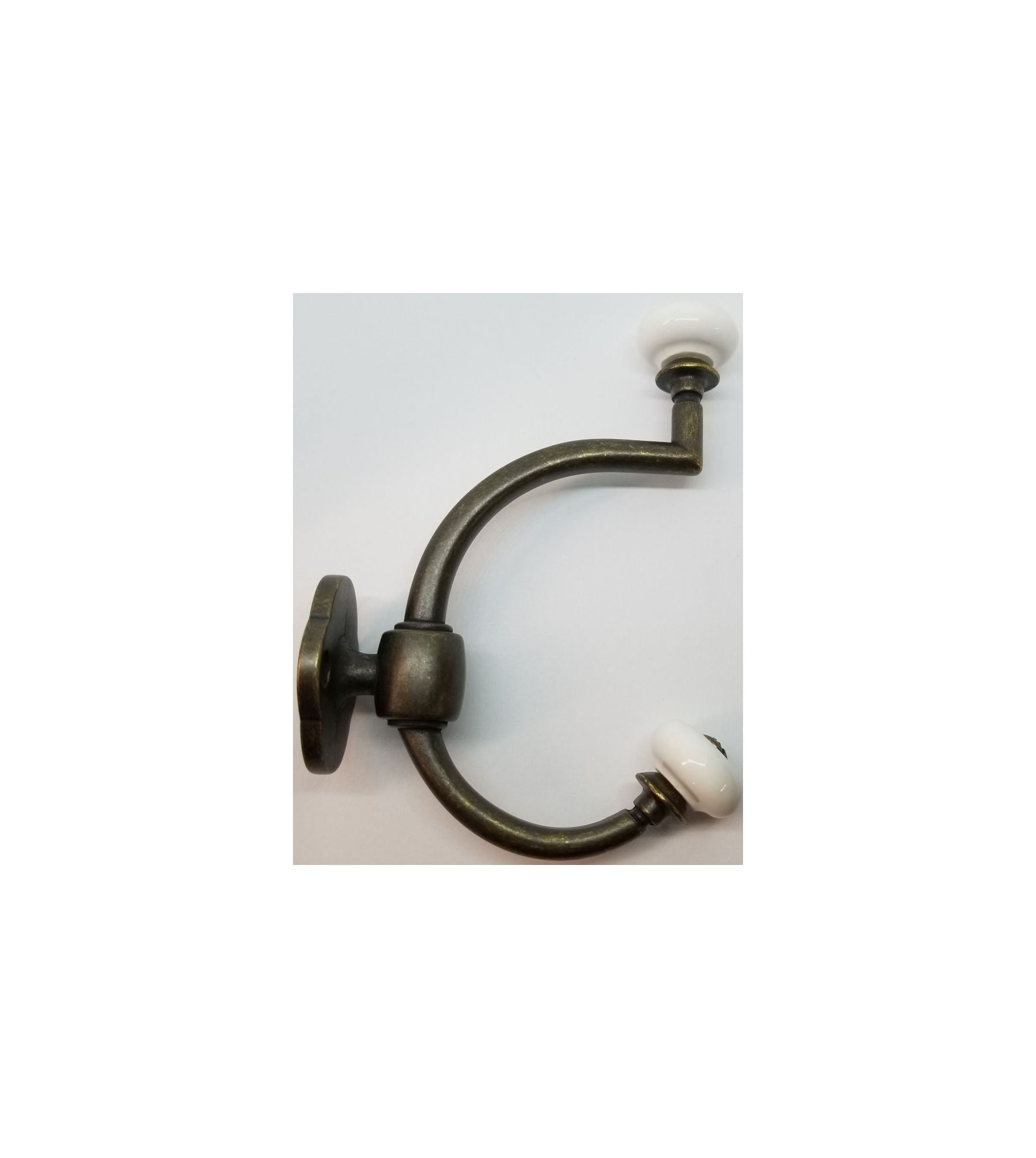 Antique brass coat hooks with porcelain knobs hotsell