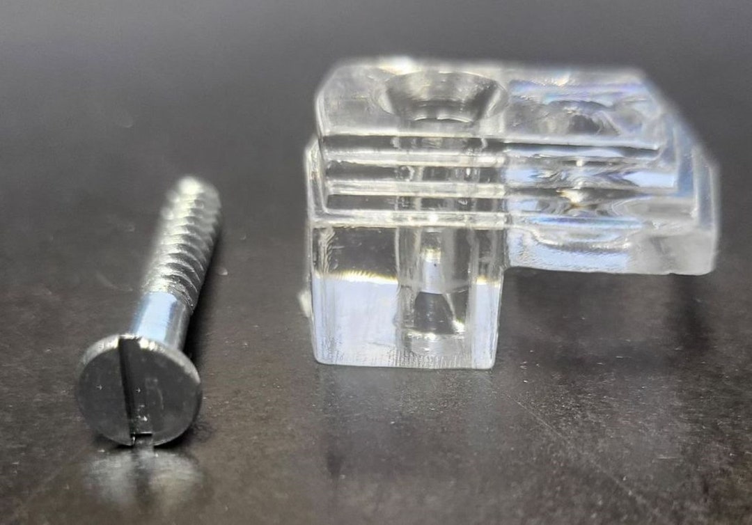 4 Pack or 50 Pack Clear Plastic Mirror Mount Clips Glass Picture Screw