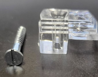 4 Pack or 50 Pack - Clear Plastic Mirror Mount Clips glass picture screw art wall stick hang glass hold