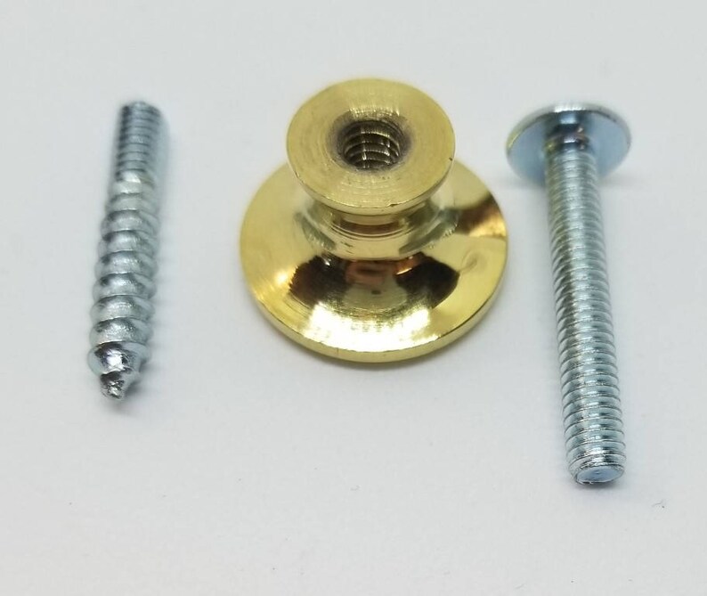 3/4 Polished Turned Solid Brass BOOKCASE Knob desk small Etsy