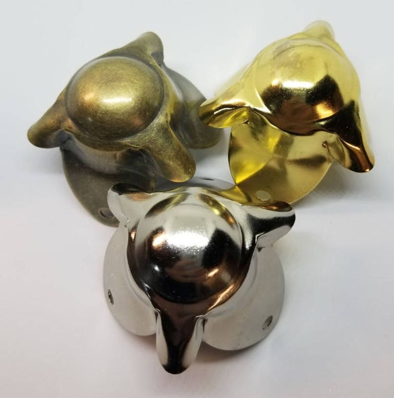 Large Bright Brass Plated Trunk Corner Steamer Chest Cap Cover Etsy