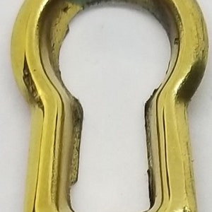 Stamped Brass Keyhole Insert cover key plate desk cabinet door antique vintage old image 2
