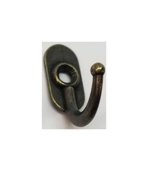 1.25 ANTIQUE BRASS Small Jewelry Hook Front Mount Single Shirt Jacket Hat  Brass Tiny Cast -  Canada