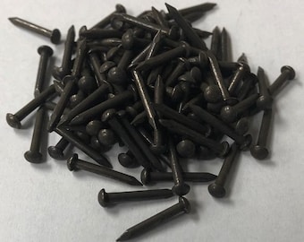16 gauge 1/2" Long Hand aged ANTIQUED SOLID BRASS Escutcheon Pins brad nails tacks