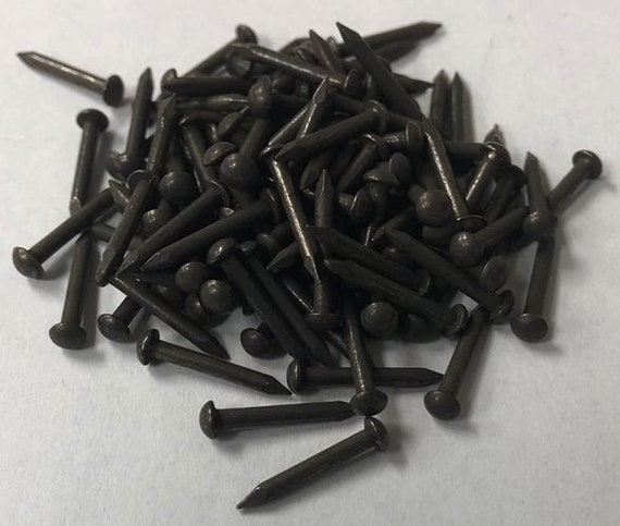 16 gauge 1/2" Long Hand aged ANTIQUED SOLID BRASS Escutcheon Pins brad nails tacks
