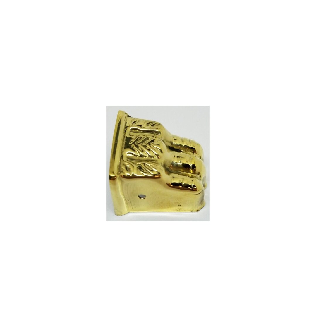 thumbnail image 2 of Medium Antique Brass Stamped Claw Foot Straight Toe Leg Cap - Piano Stool Table Hardware 2 of 6