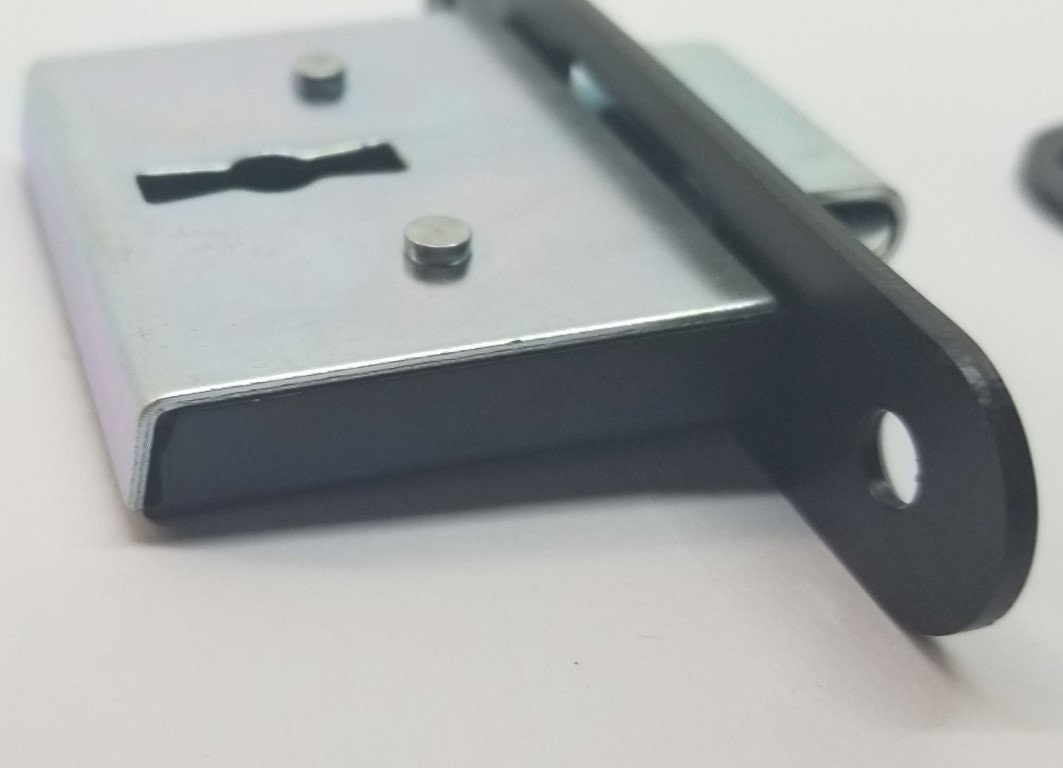 FLAT BLACK Brass Roll Top Desk Lock Set Rounded Oval Catch 2 Etsy