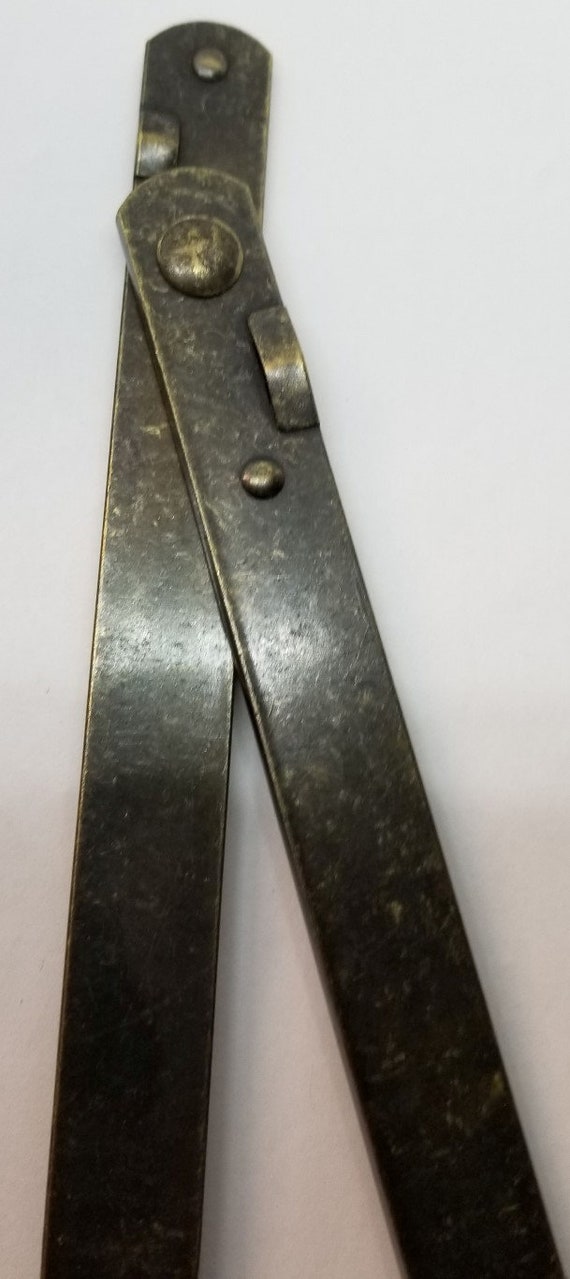 Pair 2 Antique Brass Steel Drop Front Desk Lid Stays Hinges Mailbox Trunk Chest Steamer Strong Friction