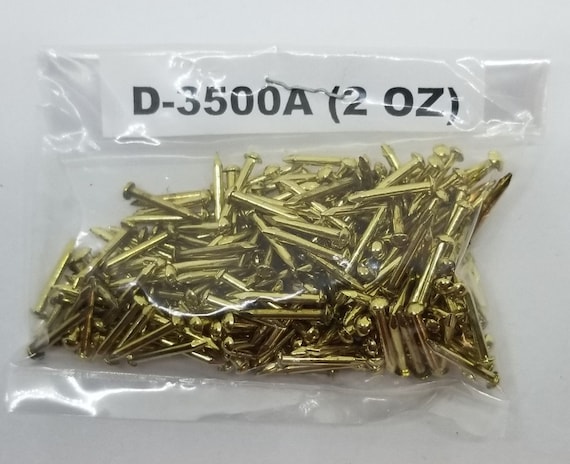 16 gauge 1/2" Long SOLID BRASS Escutcheon Pins (100 Count) brad nails new small frame card cover coin slot