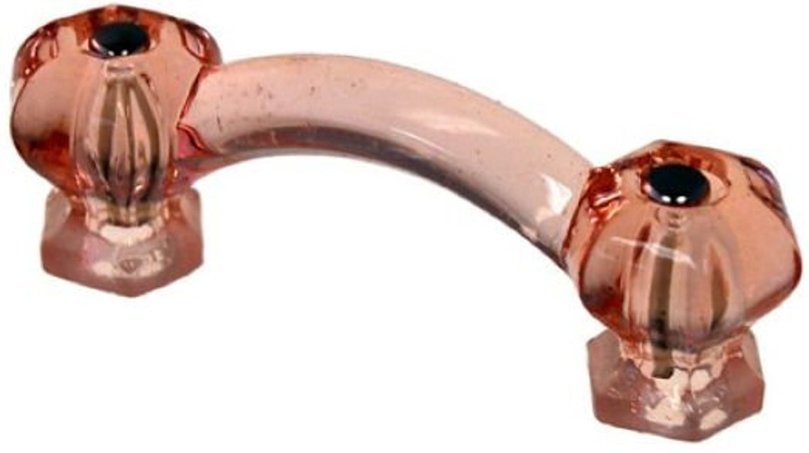 DEPRESSION PINK ROSE Manija de vidrio Postes hexagonales Pull | Etsy