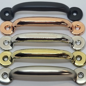 Solid Brass Cabinet Pull copper black nickel brass brushed polished handle knob small plain smooth mid century modern rustic antique vintage