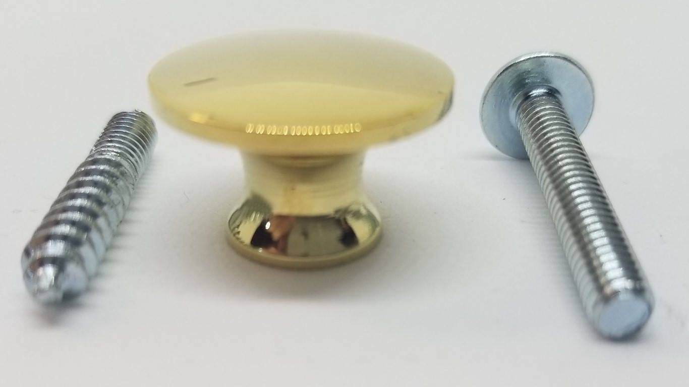 3/4 Polished Turned Solid Brass BOOKCASE Knob desk small Etsy